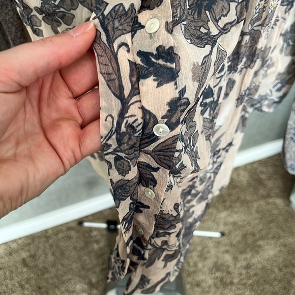 Free People Hendrix Boho Peasant Floral Blouse - Picture 7 of 10